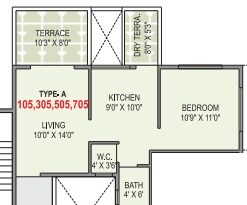 1 BHK 677 Sq. Ft. Apartment