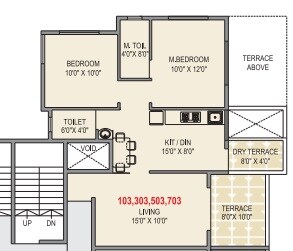 2 BHK 912 Sq. Ft. Apartment