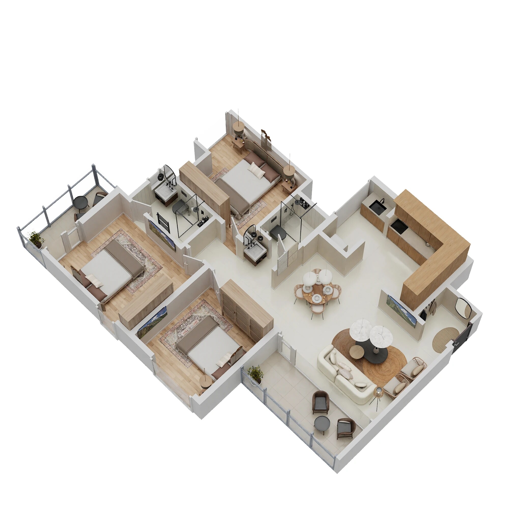 3 BHK 963 Sq. Ft. Apartment