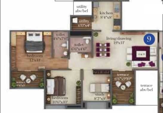 2 BHK 618 Sq. Ft. Apartment