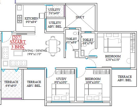 legacy lifespaces aura apartment 3bhk 822sqft 1