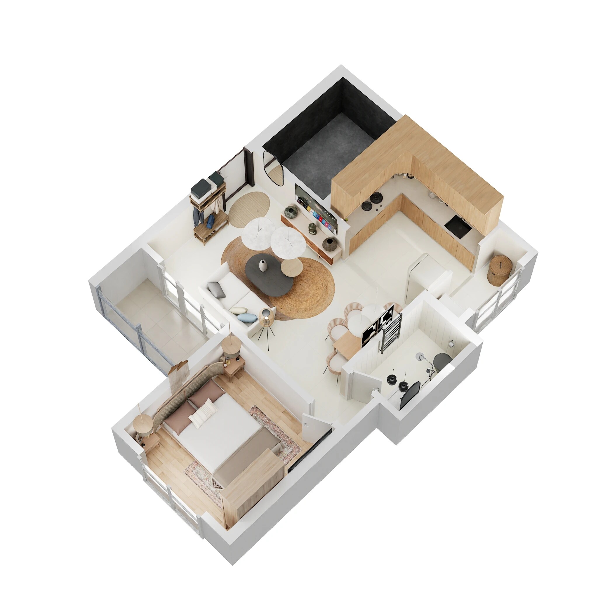 Floor plan of 1 BHK 451 Sq. Ft. Apartment in Legacy Milestone, Pune