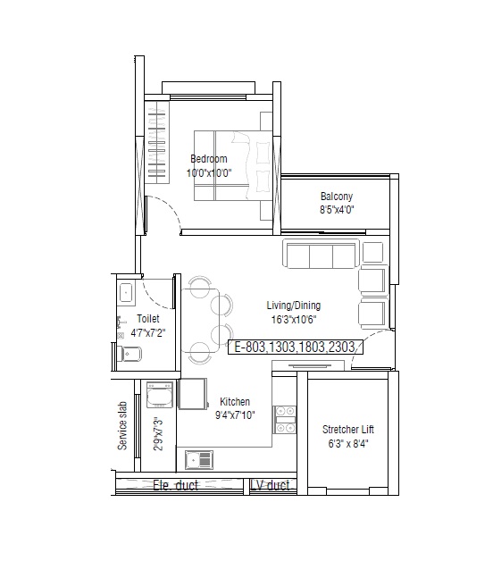 1 BHK 390 Sq. Ft. Apartment in Legacy Milestone