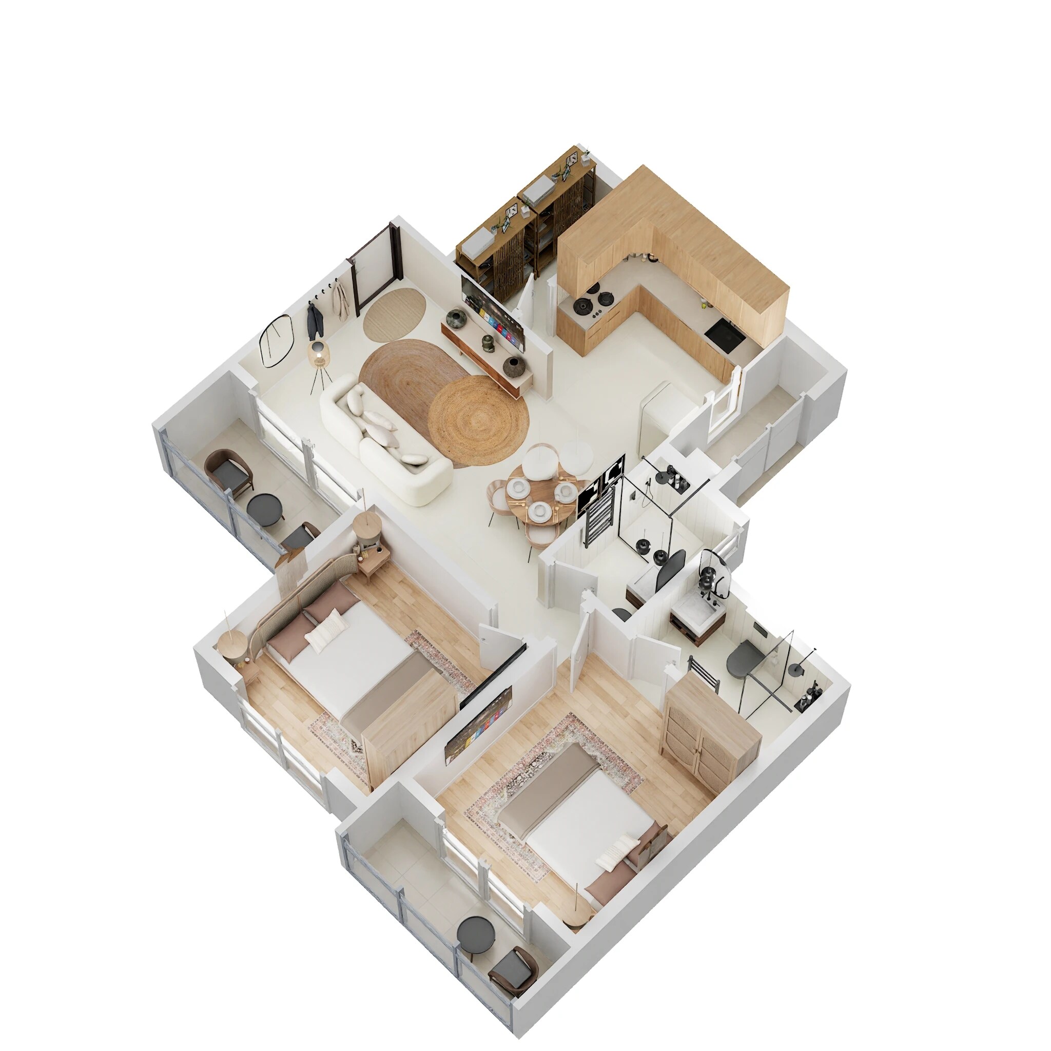 2 BHK 670 Sq. Ft. Apartment