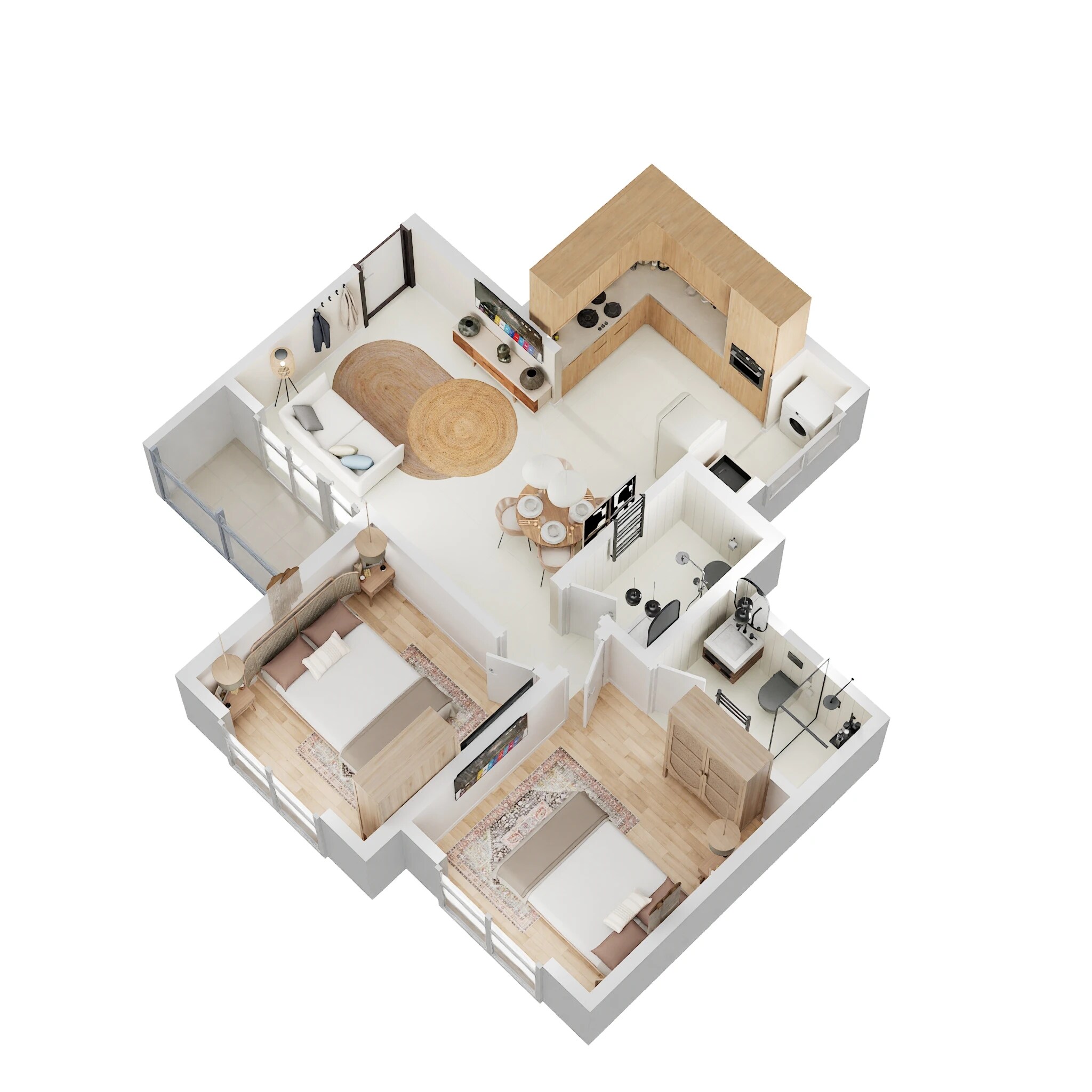 Floor plan of 2 BHK 751 Sq. Ft. Apartment in Legacy Milestone, Pune