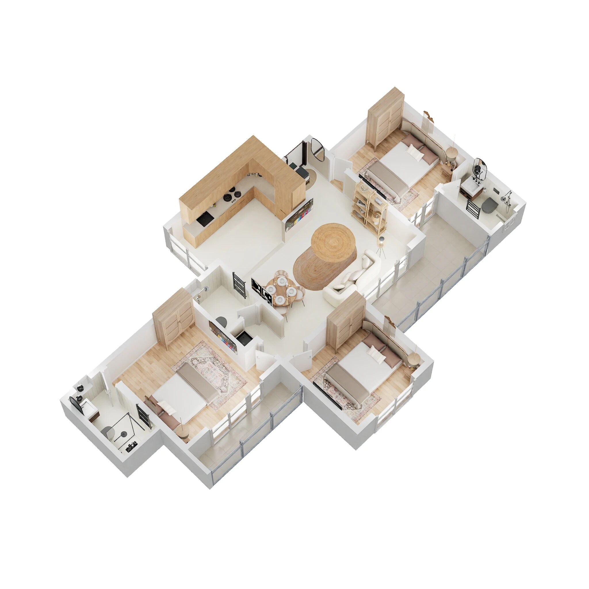 Floor plan of 3 BHK 953 Sq. Ft. Apartment in Legacy Milestone, Pune