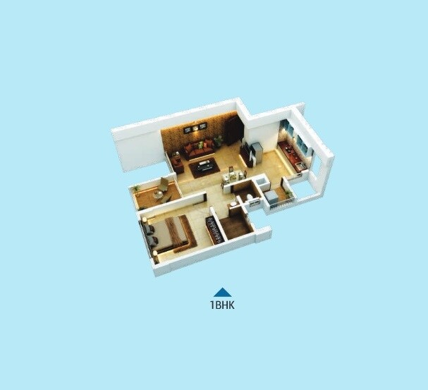 Floor plan of 1 BHK Apartment - 460 sq. ft. in Legacy Sai Vastu Park, Pune