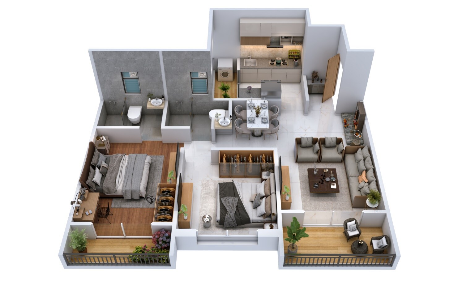 2 BHK 767 Sq. Ft. Apartment