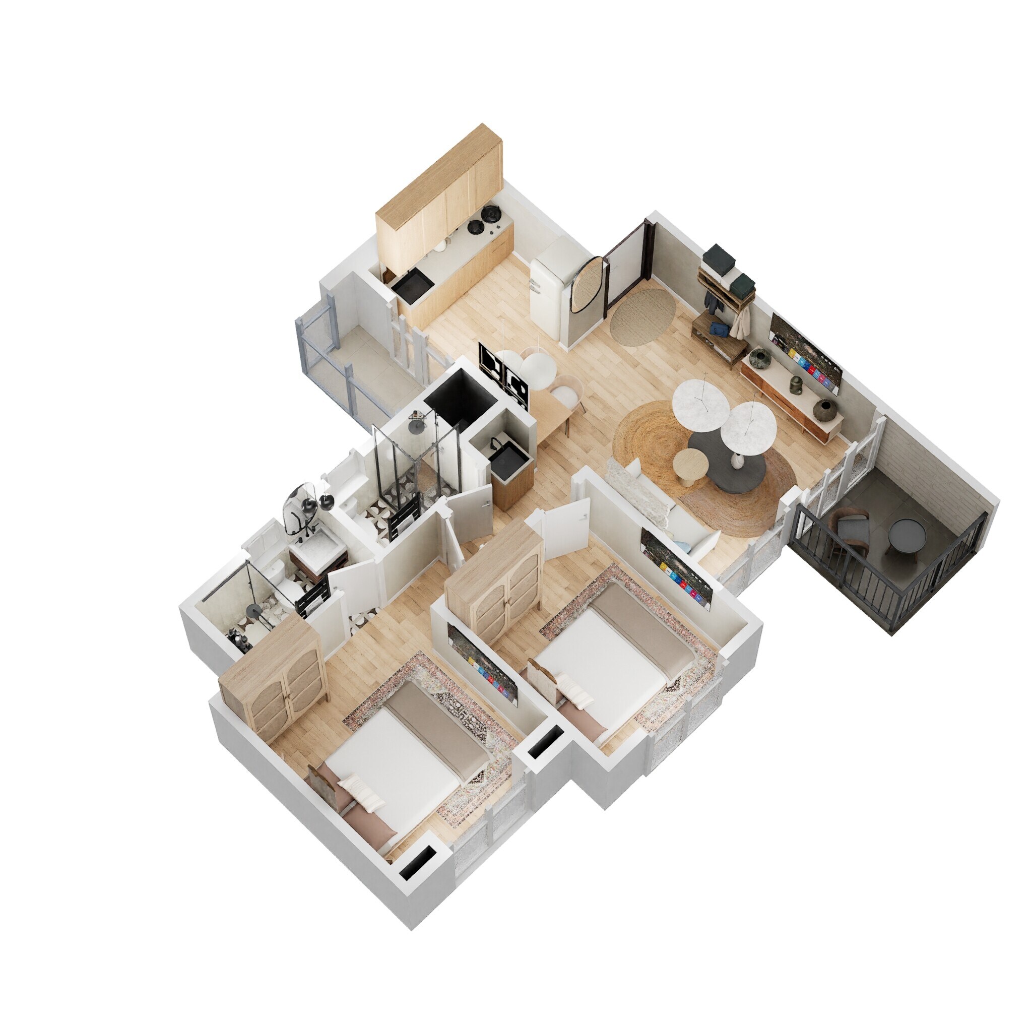 2 BHK 681 Sq. Ft. Apartment