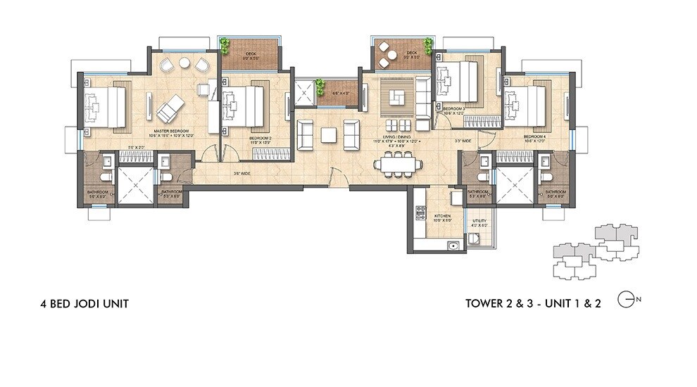 4 BHK 1490 Sq. Ft. Apartment