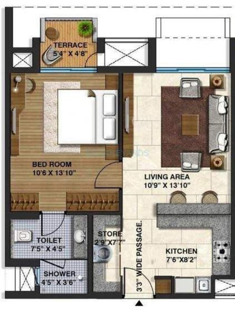 lodha belmondo apartment 1bhk 711sqft 9598