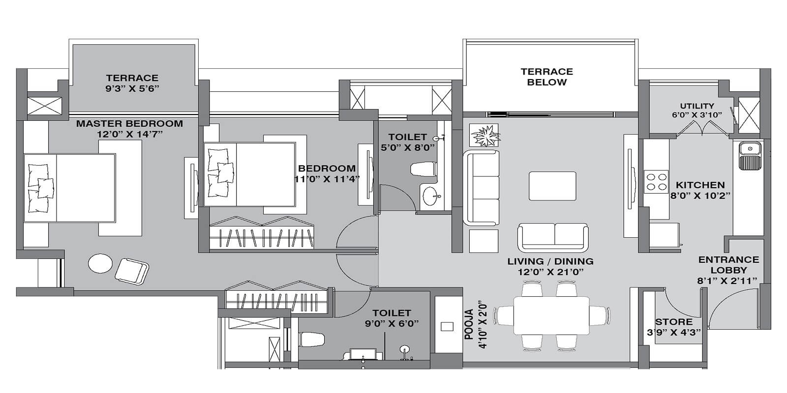 Other, lodha-belmondo 2 Bedroom 1100 Sq.Ft. Apartment In Gahunje Pune 9636051