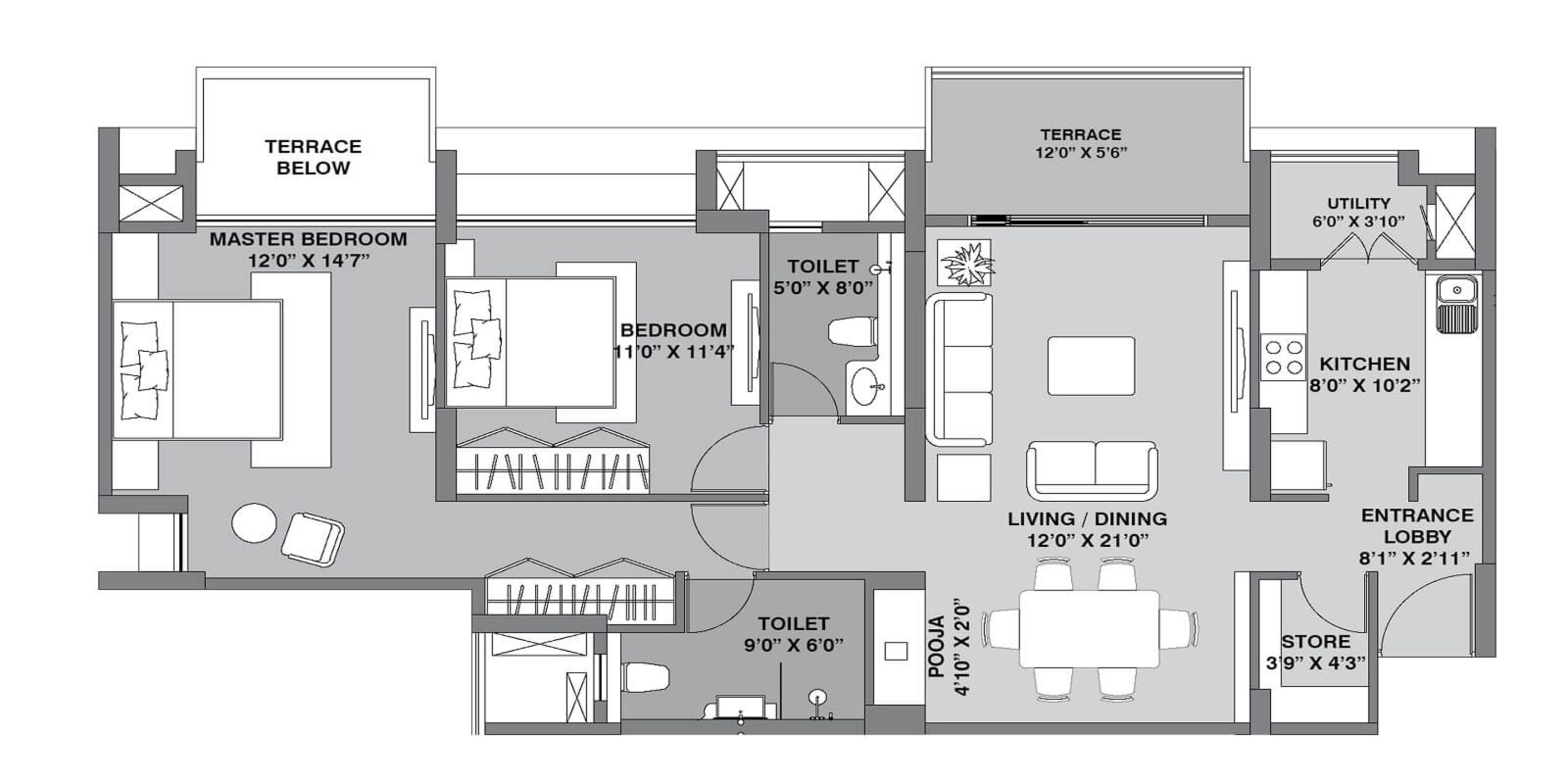 lodha belmondo apartment 2bhk 992sqft 1