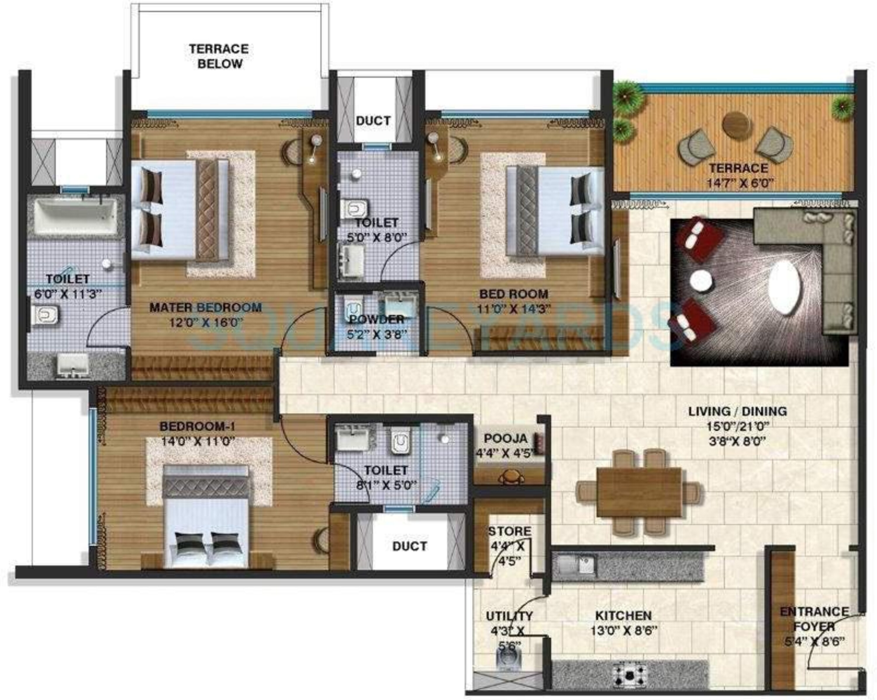 lodha belmondo apartment 3bhk 1998sqft 9604