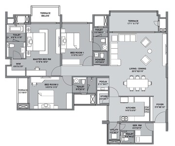  3 BHK Apartment at Lodha Belmondo, Gahunje – for Rent