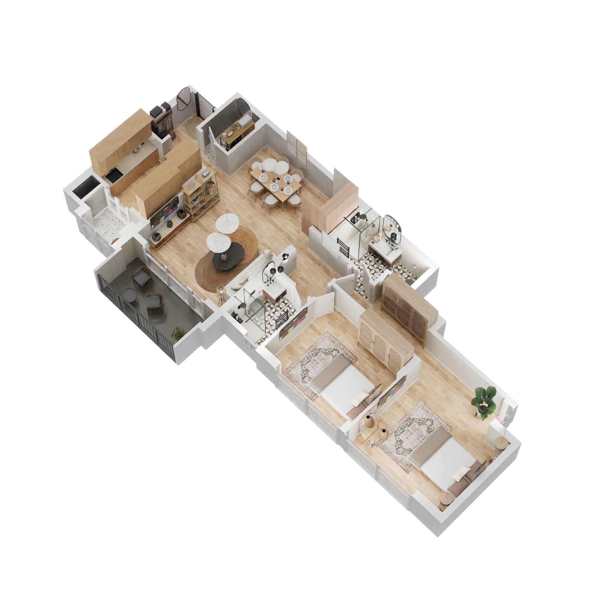 2 BHK 811 Sq. Ft. Apartment