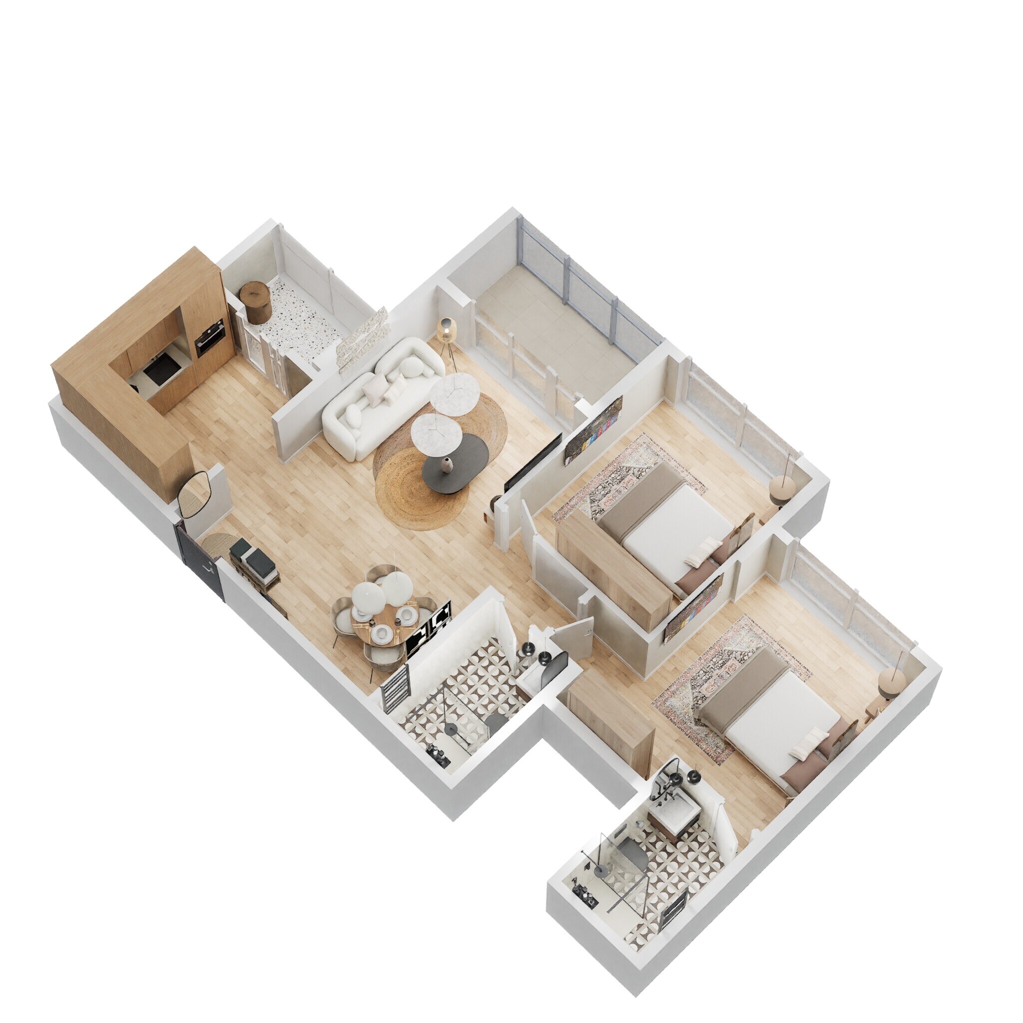 2 BHK 807 Sq. Ft. Apartment