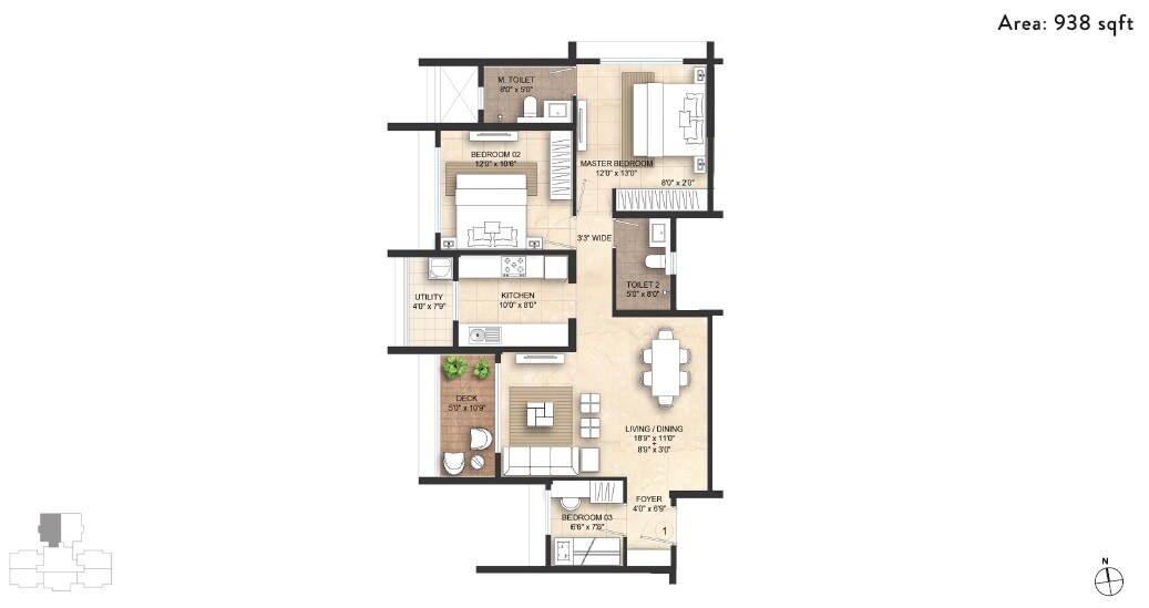 Other, lodha-giardino 3 Bedroom 1278 Sq.Ft. Apartment In Kharadi Pune 8622320