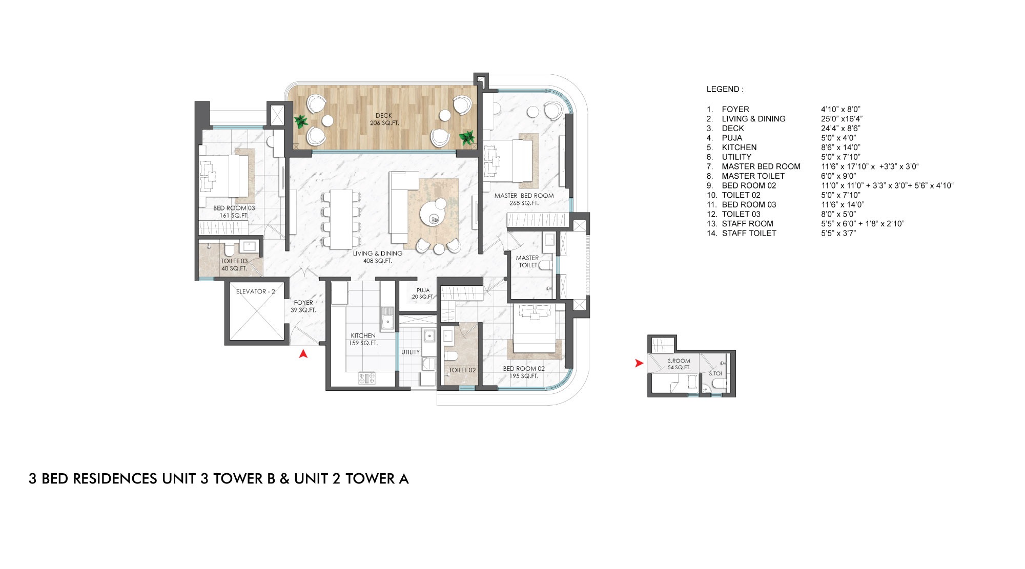 3 BHK 1679 Sq. Ft. Apartment in Lodha Palais