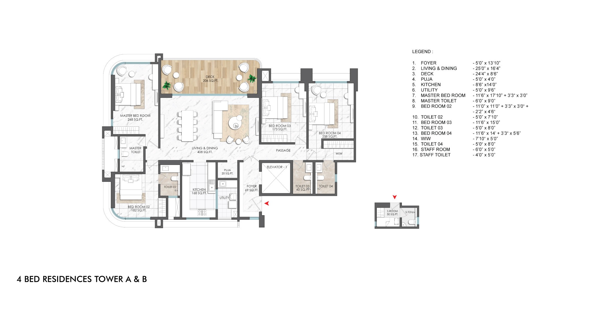 Lodha Palais 4 BHK Layout