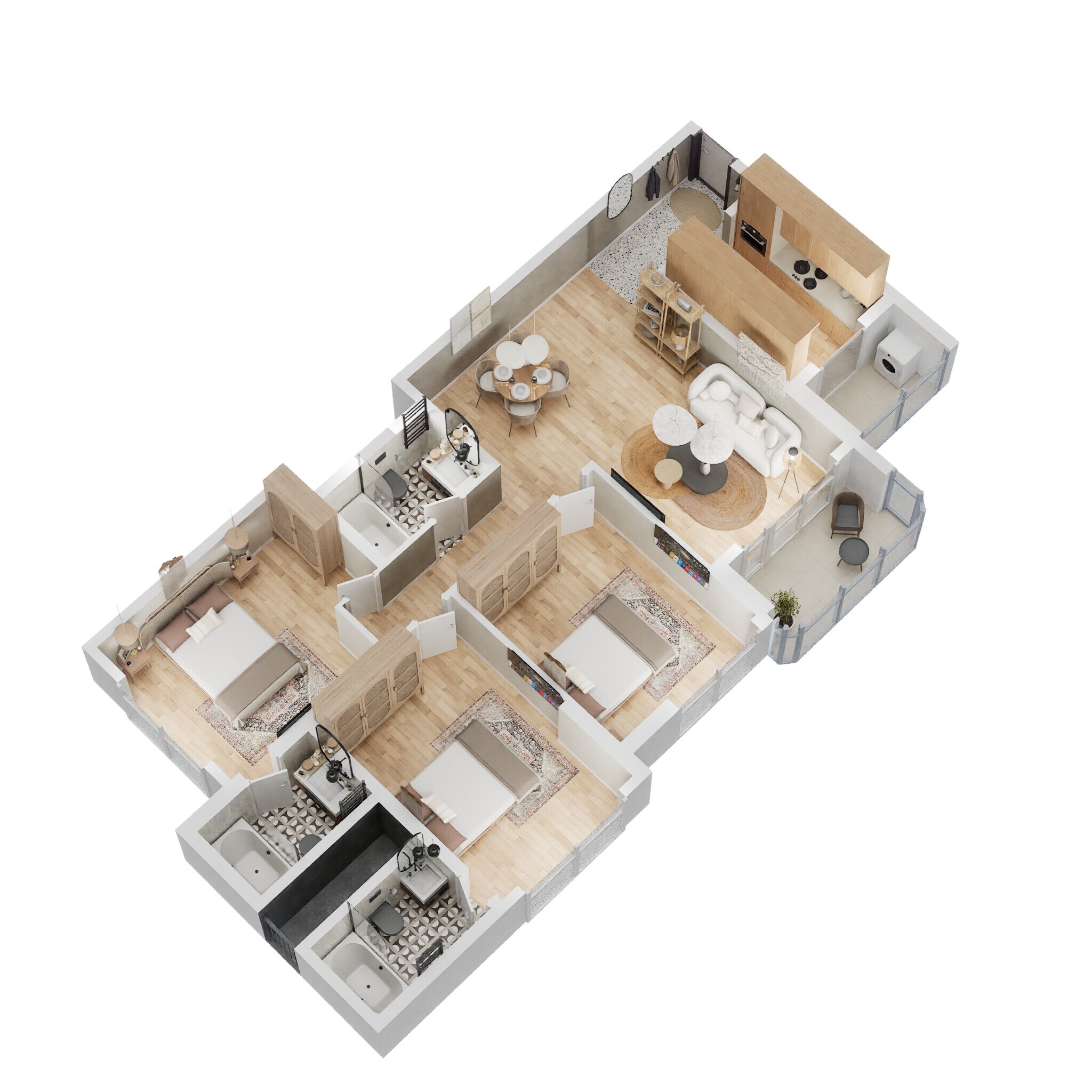 3 BHK 1122 Sq. Ft. Apartment