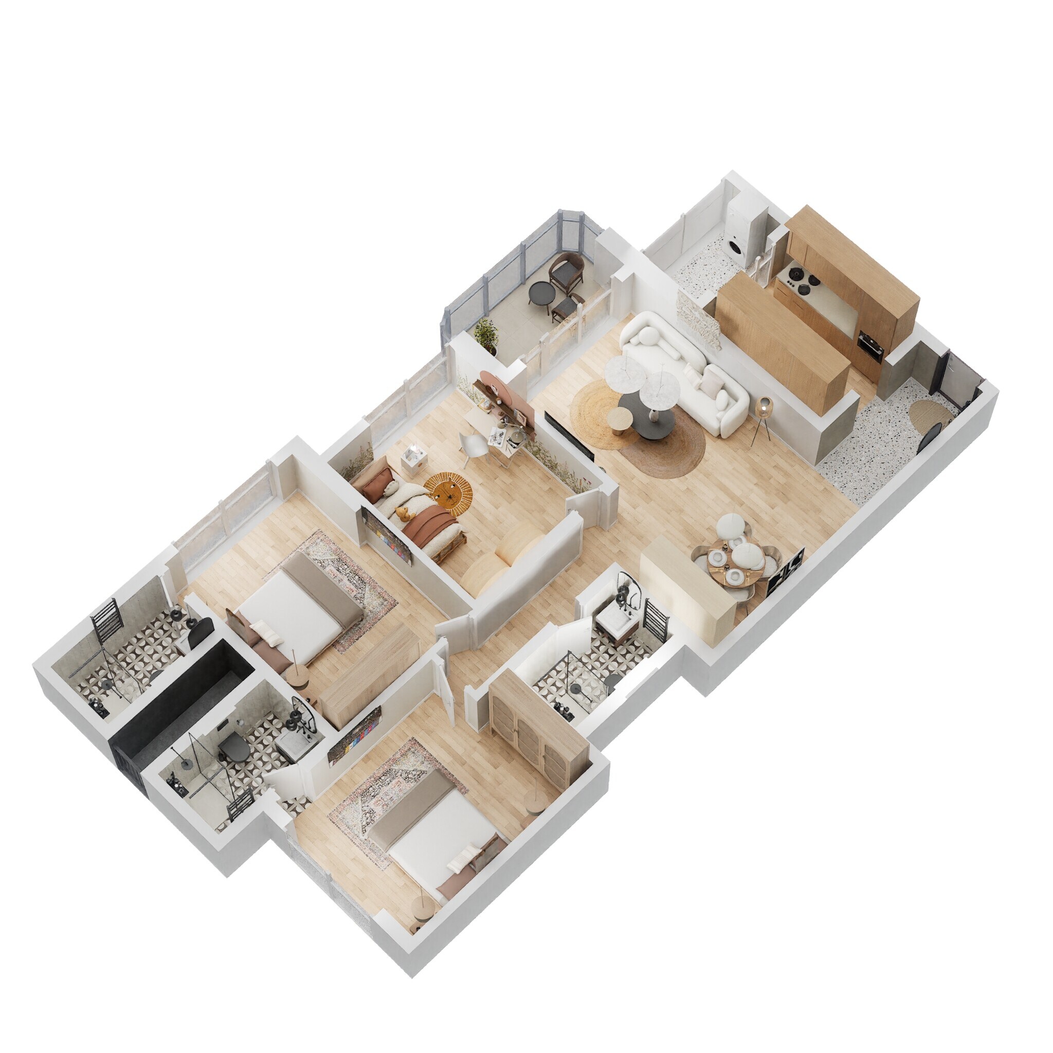 3 BHK 1133 Sq. Ft. Apartment