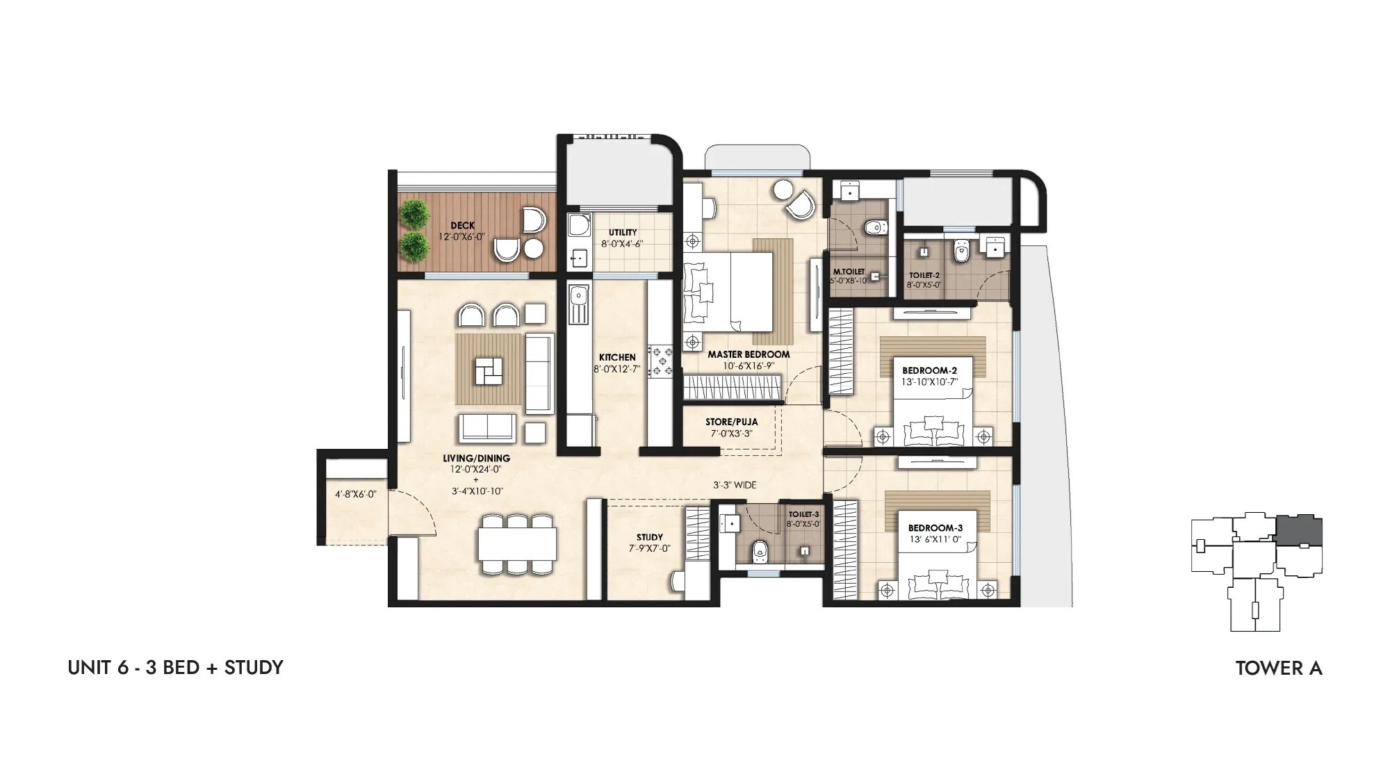 3 BHK 1241 Sq. Ft. Apartment