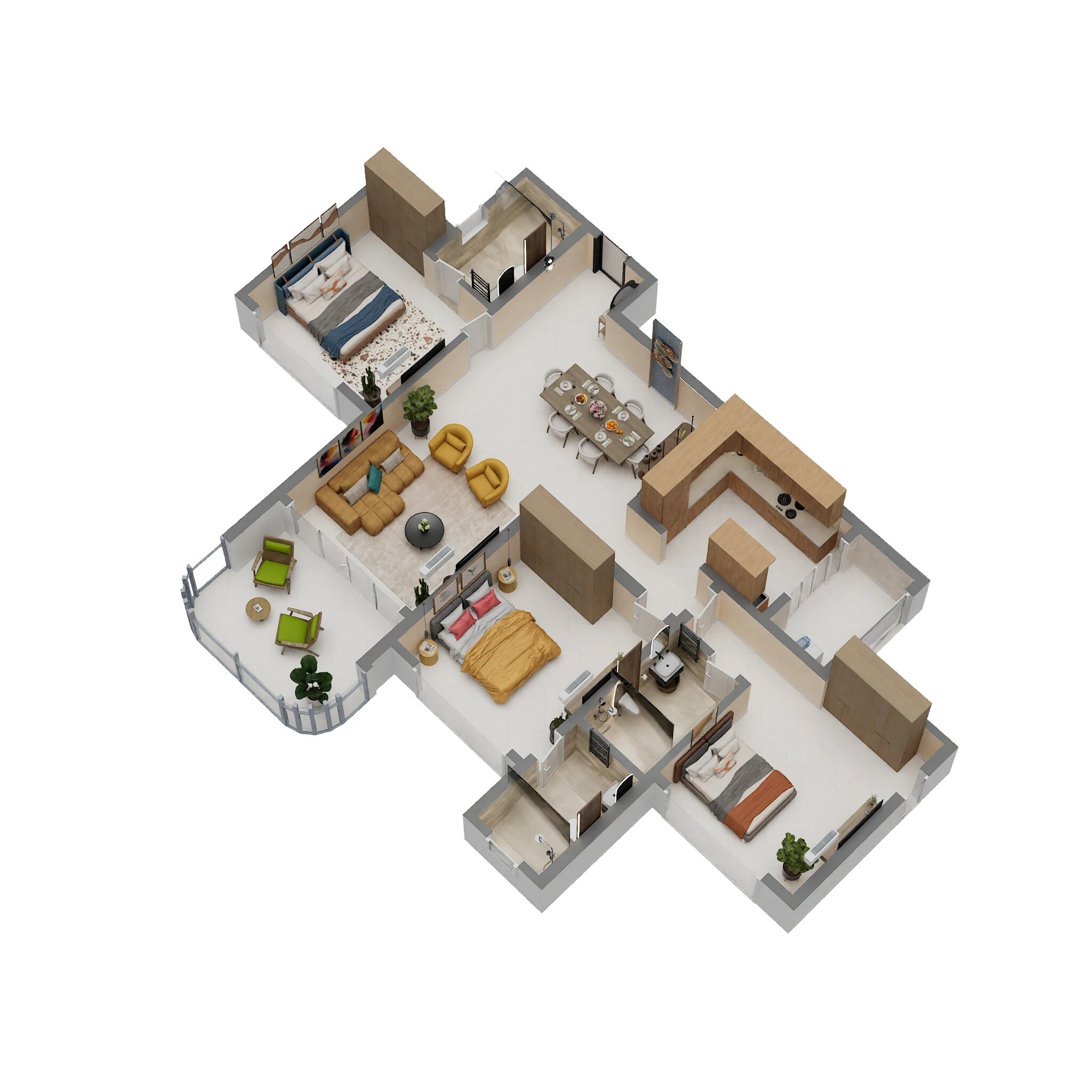 3 BHK 1132 Sq. Ft. Apartment