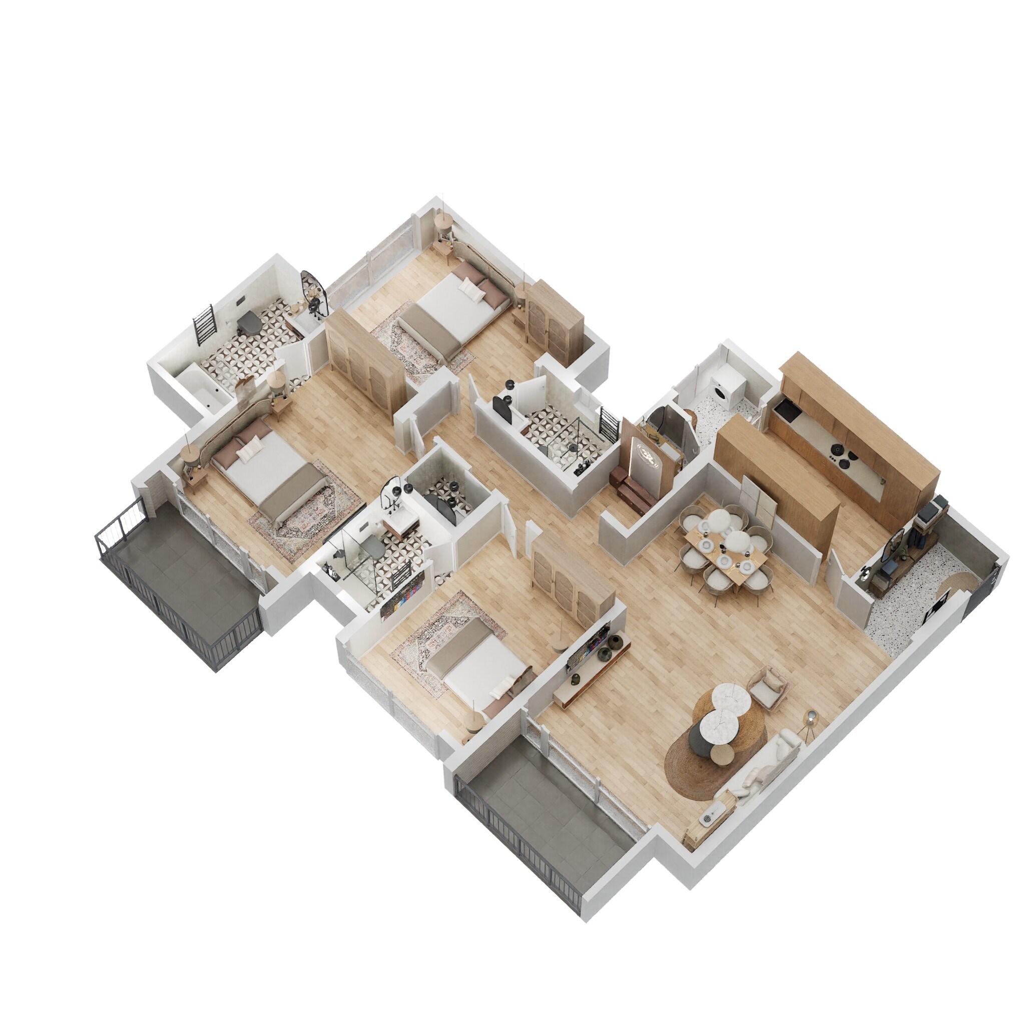 3 BHK 1185 Sq. Ft. Apartment