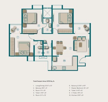  3 BHK Apartment at Lohia Jain 209 Hadapsar, Hadapsar – for Sale