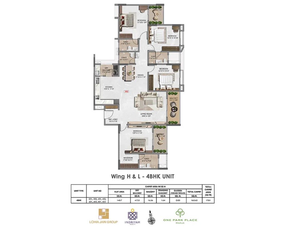 4 BHK 1761 Sq. Ft. Apartment