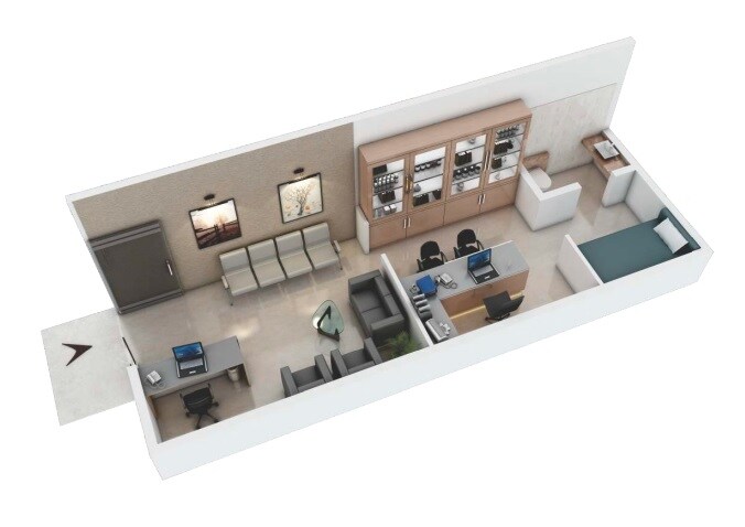 Floor plan of 447 Sq. Ft. Office Space in Magnolia Business Center, Pune