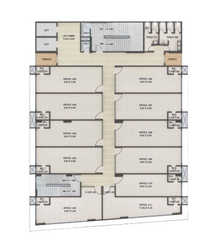 Floor plan of 389 Sq. Ft. Retail Shop in Magnolia Business Center, Pune