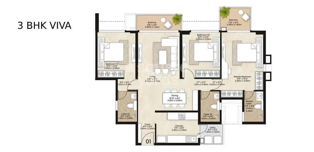 Other, mahindra-citadel 3 Bedroom 1032 Sq.Ft. Apartment In Pimpri Pune 6603362