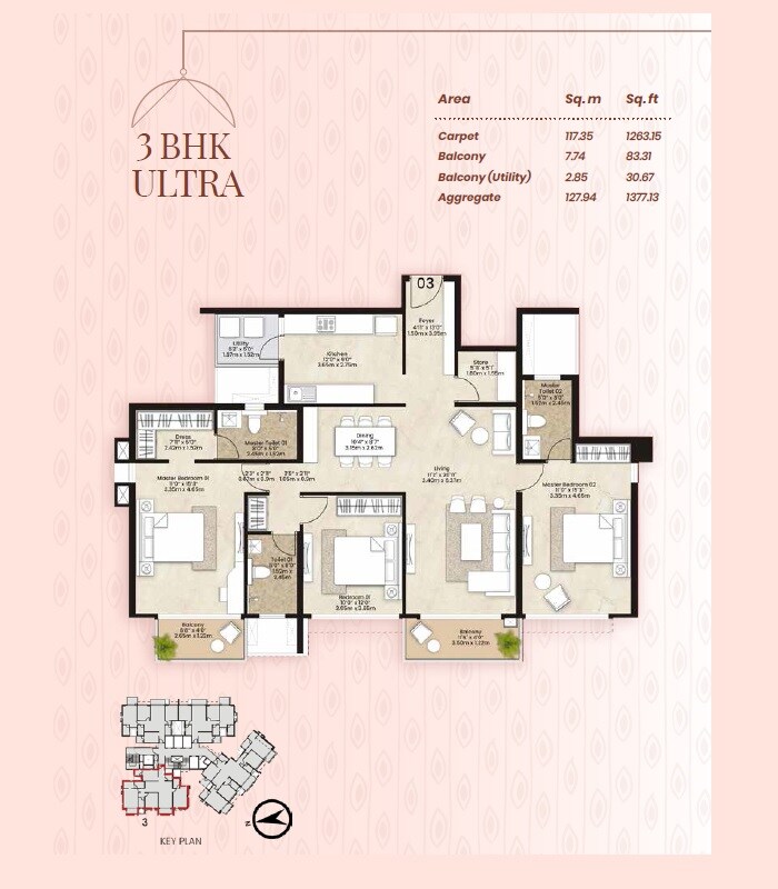 Other, mahindra-citadel 3 Bedroom 1377 Sq.Ft. Apartment In Pimpri Pune 8725731