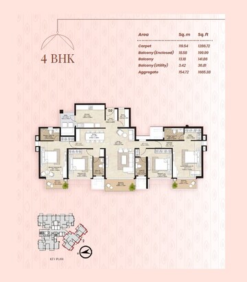  4 BHK Apartment at Mahindra Citadel, Pimpri – for Sale