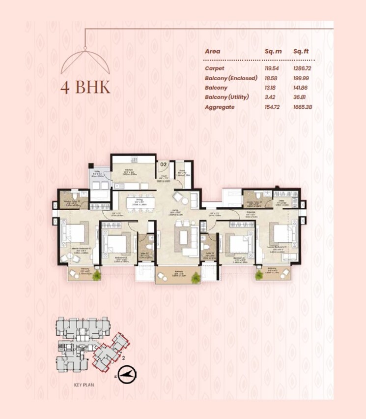 Other, mahindra-citadel 4 Bedroom 1665 Sq.Ft. Apartment In Pimpri Pune 8725818