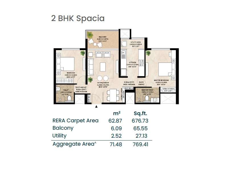 2 BHK 677 Sq. Ft. Apartment in Mahindra Codename Crown