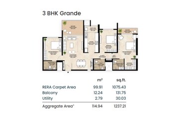  3 BHK Apartment at Mahindra Codename Crown, Kharadi – for Sale