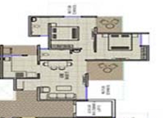 Floor plan of 2 BHK 498 Sq. Ft. Apartment in Majestique 38 Park Majestique, Pune
