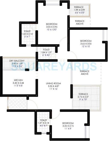 3 BHK Apartment at Majestique 38 Park Majestique, Undri – for Rent