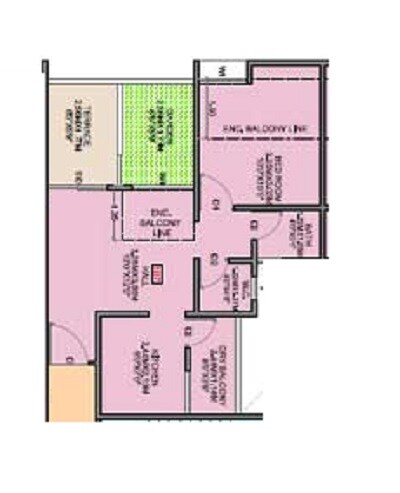 Floor plan of 1 BHK 284 Sq. Ft. Apartment in Majestique Aqua Phase 2, Pune