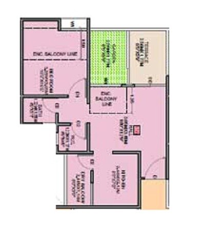 Floor plan of 1 BHK 290 Sq. Ft. Apartment in Majestique Aqua Phase 2, Pune