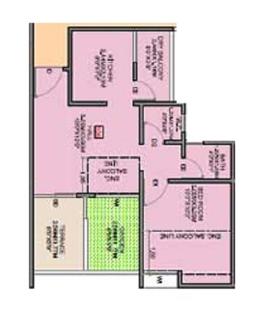 Floor plan of 1 BHK 318 Sq. Ft. Apartment in Majestique Aqua Phase 2, Pune