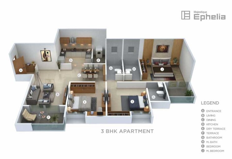 Other, majestique-ephelia 3 Bedroom 1210 Sq.Ft. Apartment In Nibm Pune 9257940