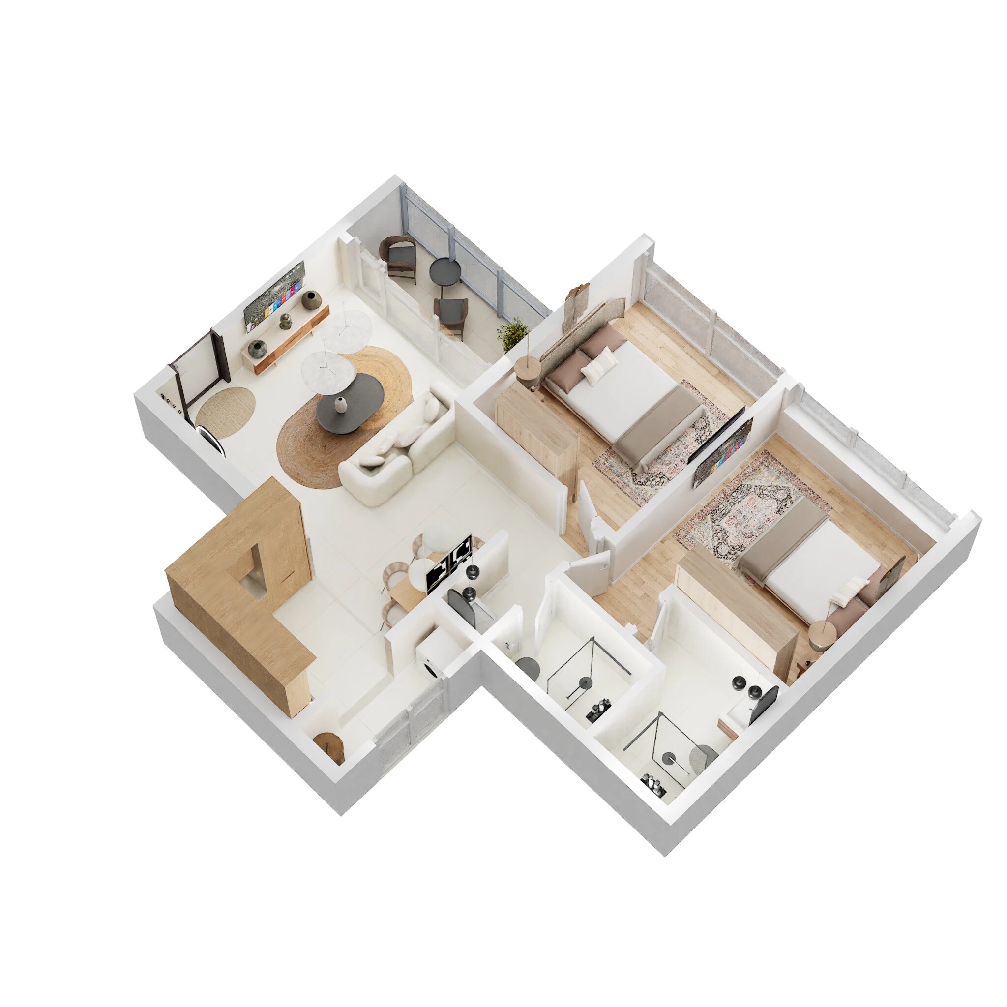 Floor plan of 2 BHK 730 Sq. Ft. Apartment in Majestique Evolvus, Pune