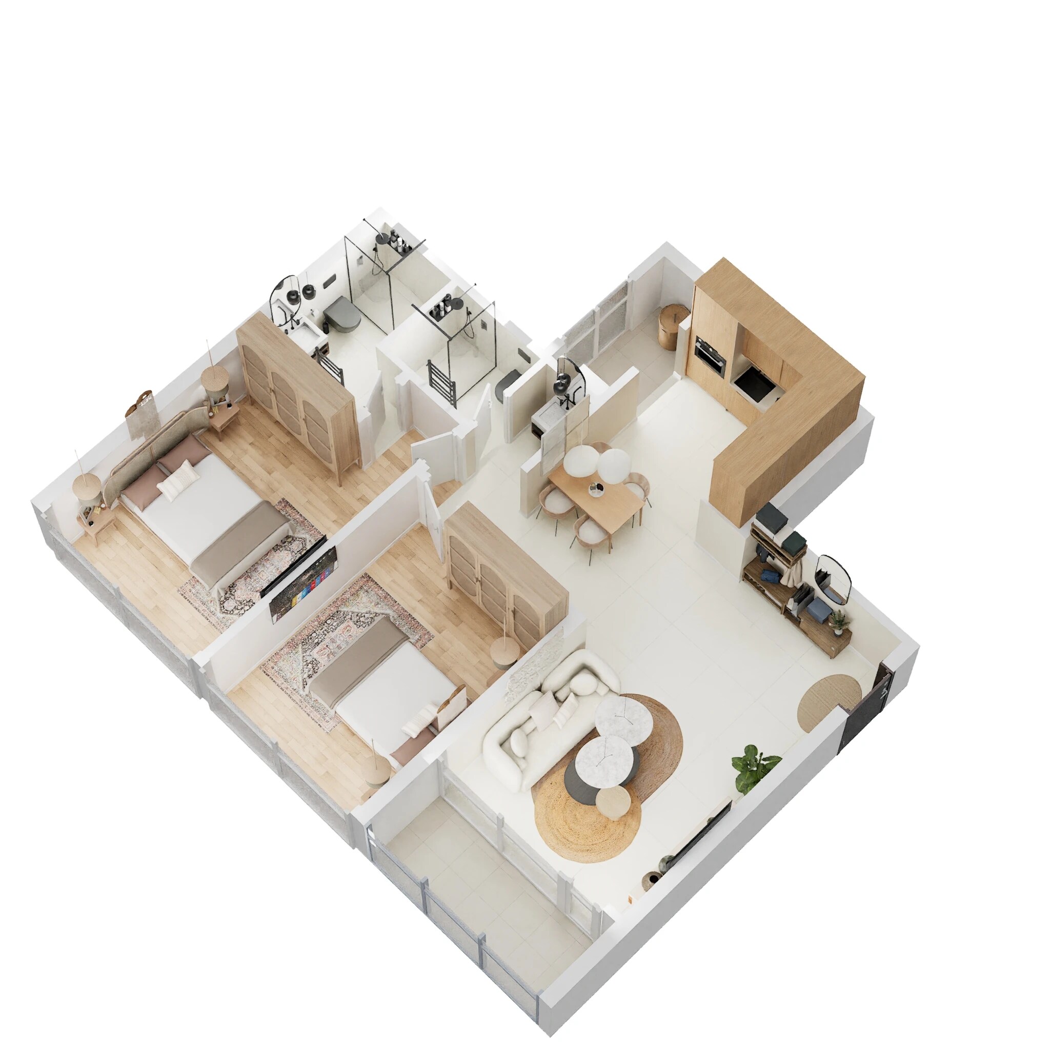 Floor plan of 2 BHK 815 Sq. Ft. Apartment in Majestique Evolvus, Pune
