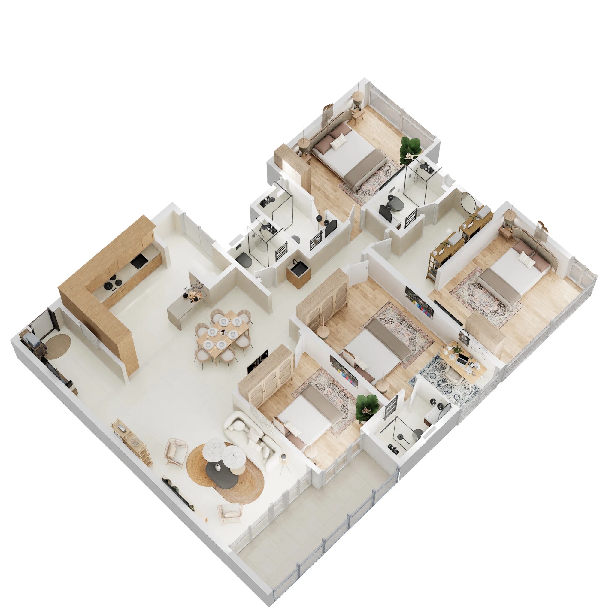 Floor plan of 4 BHK 1715 Sq. Ft. Apartment in Majestique Evolvus, Pune