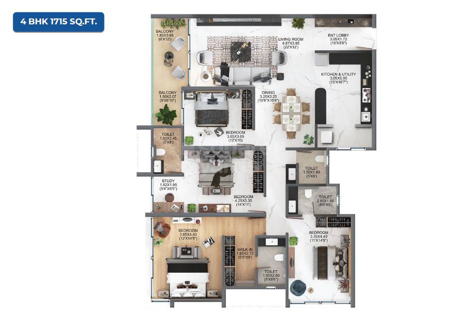 Other, majestique-evolvus 3 Bedroom 1715 Sq.Ft. Apartment In Kharadi Pune 8609800
