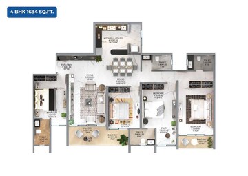  4 BHK Apartment at Majestique Evolvus, Kharadi – for Sale